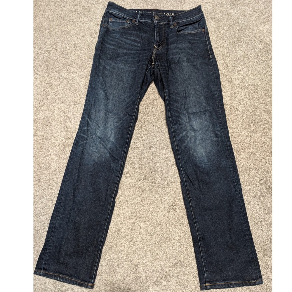American Eagle Jeans Mens 30x32‎ Blue Ne(x)t Level Flex Straight Leg Dark Denim